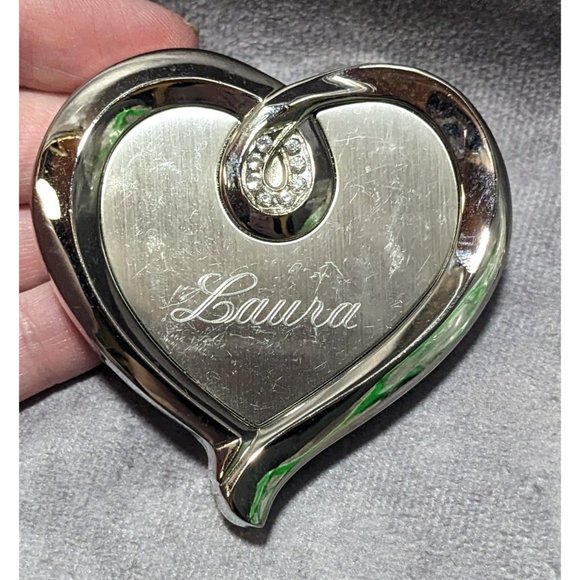 Things Remembered Silver Heart Compact Mirror - Picture 5 of 8